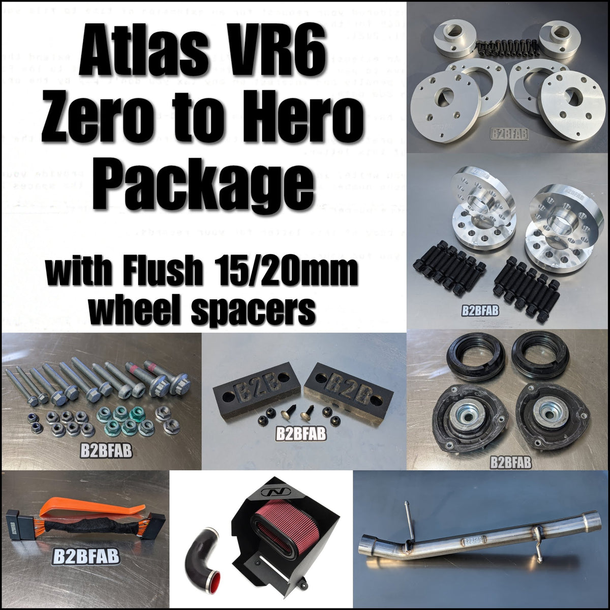 B2BFAB Zero-to-Hero Package with Flush 15/20mm wheel spacers for Atlas VR6