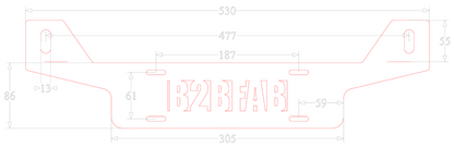 B2BFAB Auxiliary Two Position U.S. Plate Width Light Bracket