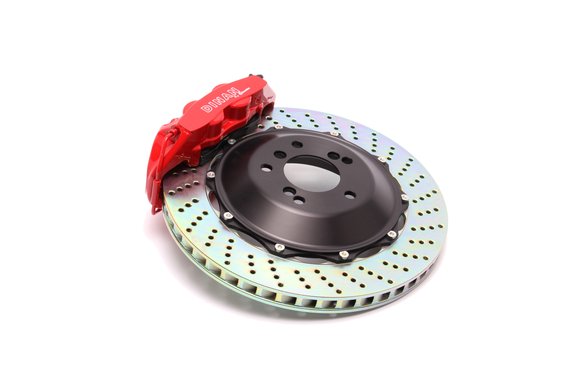 Dinan by Brembo Rear Brake Set - 2001-2006 BMW 3-Series Rear - Red Calipers - Drilled - E46