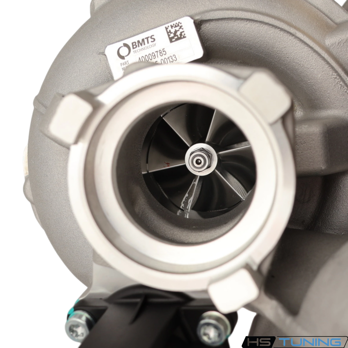 BMTS 40009785 compressor wheel and compressor housing close-up