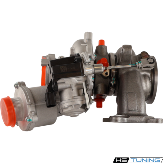 BMTS 40009785 IS38 turbocharger assembly with electronic actuator and protective caps