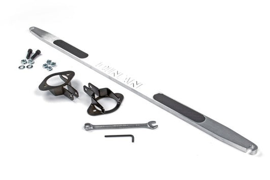 Dinan Shock Tower Brace - 1992-1999 BMW 318i/323i/325i/328i/M3 Rear - Brushed Aluminum w/ Carbon Inlays - E36
