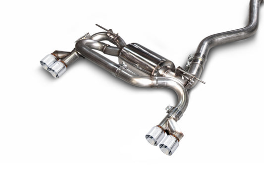 AWE Tuning BMW F3X N20/N26 328i/428i Touring Edition Exhaust Quad Outlet - 80mm Chrome Silver Tips