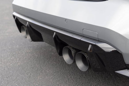 Dinan Valved Axle-Back Exhaust - 2021-2025 BMW M3/M4 Stainless Steel - Black Tips - G80/G82/G83