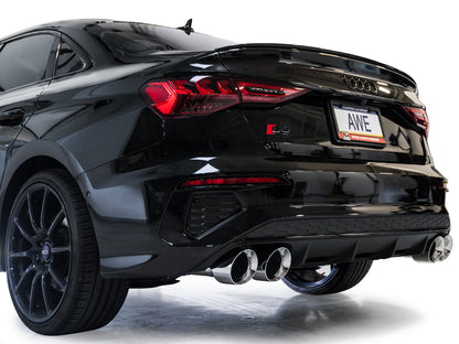 AWE 22-24 Audi 8Y S3 Track Edition Exhaust  - Chrome Silver Tips