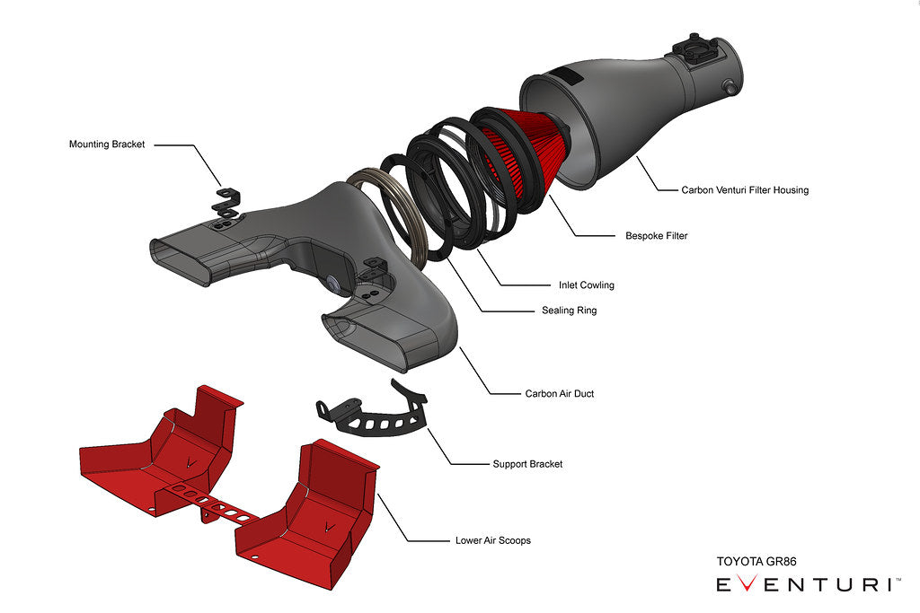 Eventuri Toyota GR86 Black Carbon Intake System