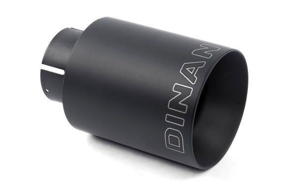 Dinan Double-Walled 4" Clamp-On Exhaust Tip (Black Ceramic) Black - 4" Outlet, 2.5" Inlet