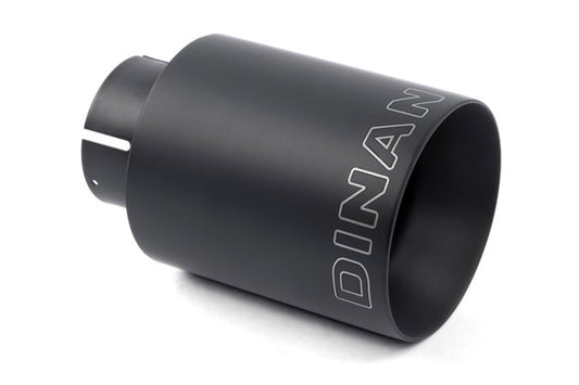 Dinan Double-Walled 4" Clamp-On Exhaust Tip (Black Ceramic) Black - 4" Outlet, 2.5" Inlet