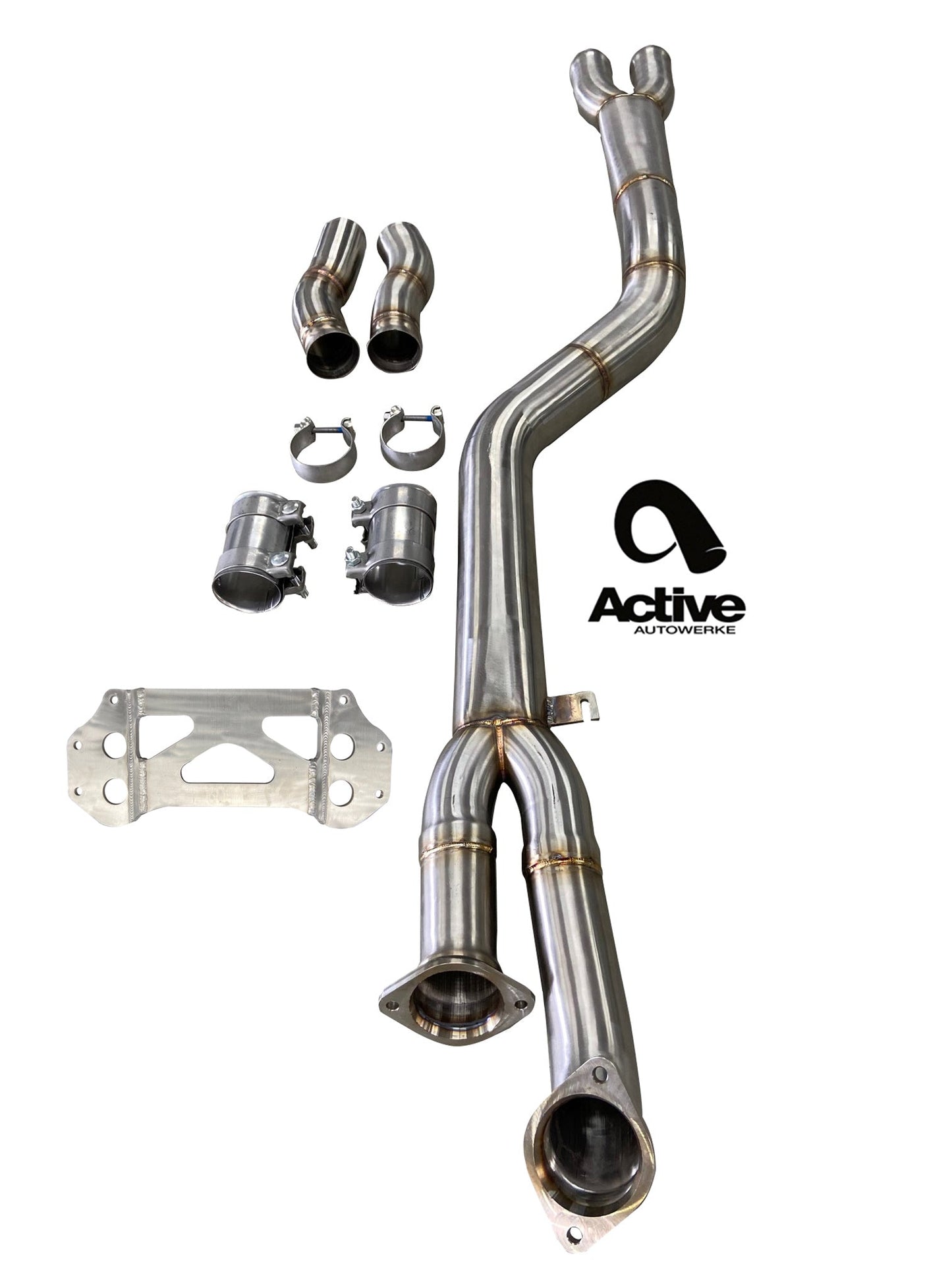 Active Autowerke G87 M2 Signature single mid-pipe with G87-brace and $90 fixed price shipping in lower 48 states