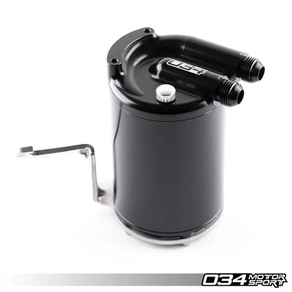 HS Tuning 034Motorsport black anodized billet aluminum catch can for Audi SQ5 with integrated dipstick