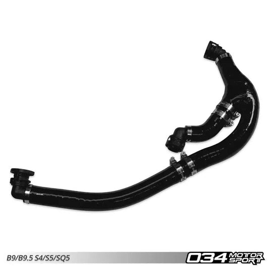 HS Tuning 034Motorsport black reinforced silicone PCV breather hose upgrade for Audi B9 and C8 3.0T engines