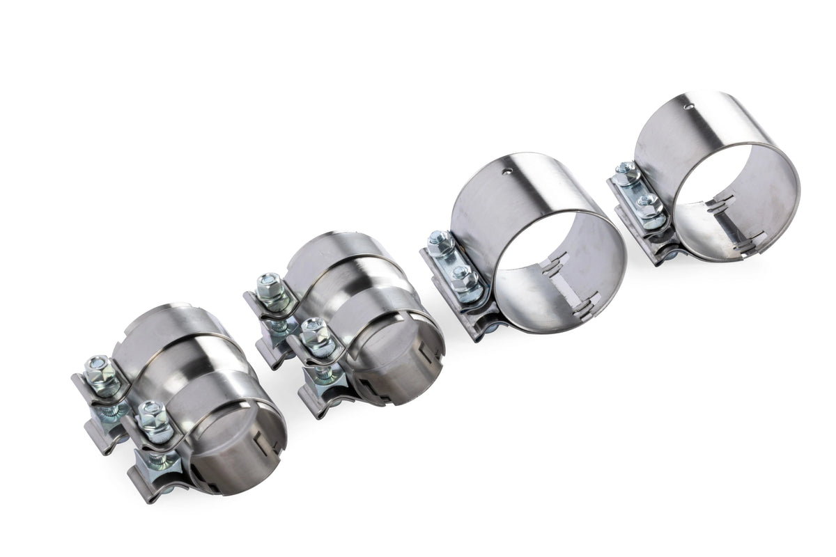 HS Tuning stainless steel exhaust slip clamps for Audi B9 SQ5 APR rear catback system