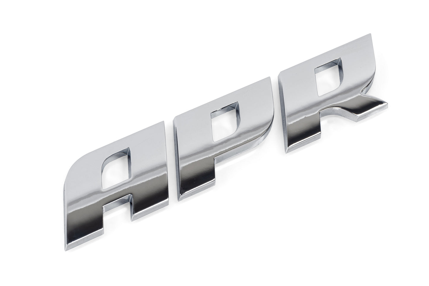 HS Tuning chrome APR performance badge for automotive engine upgrades