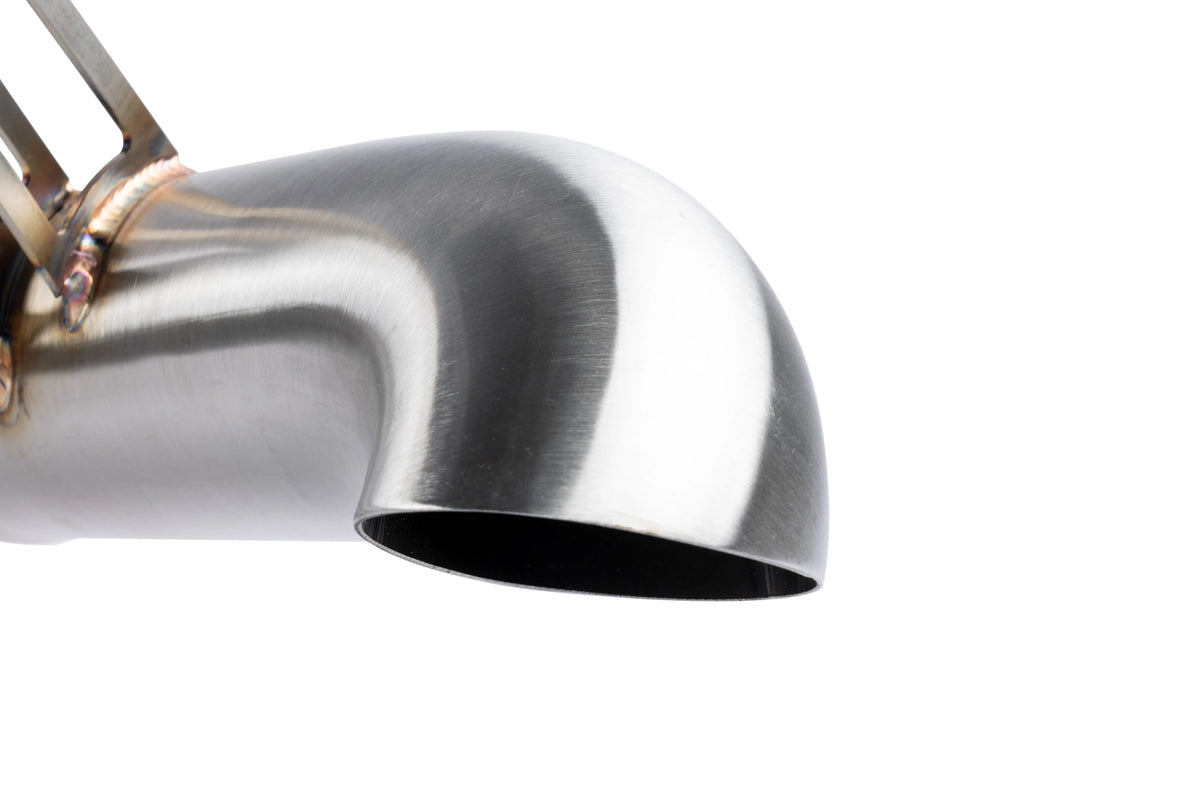 HS Tuning APR stainless steel exhaust downturn pipe with brushed finish and TIG welded construction for Audi SQ5