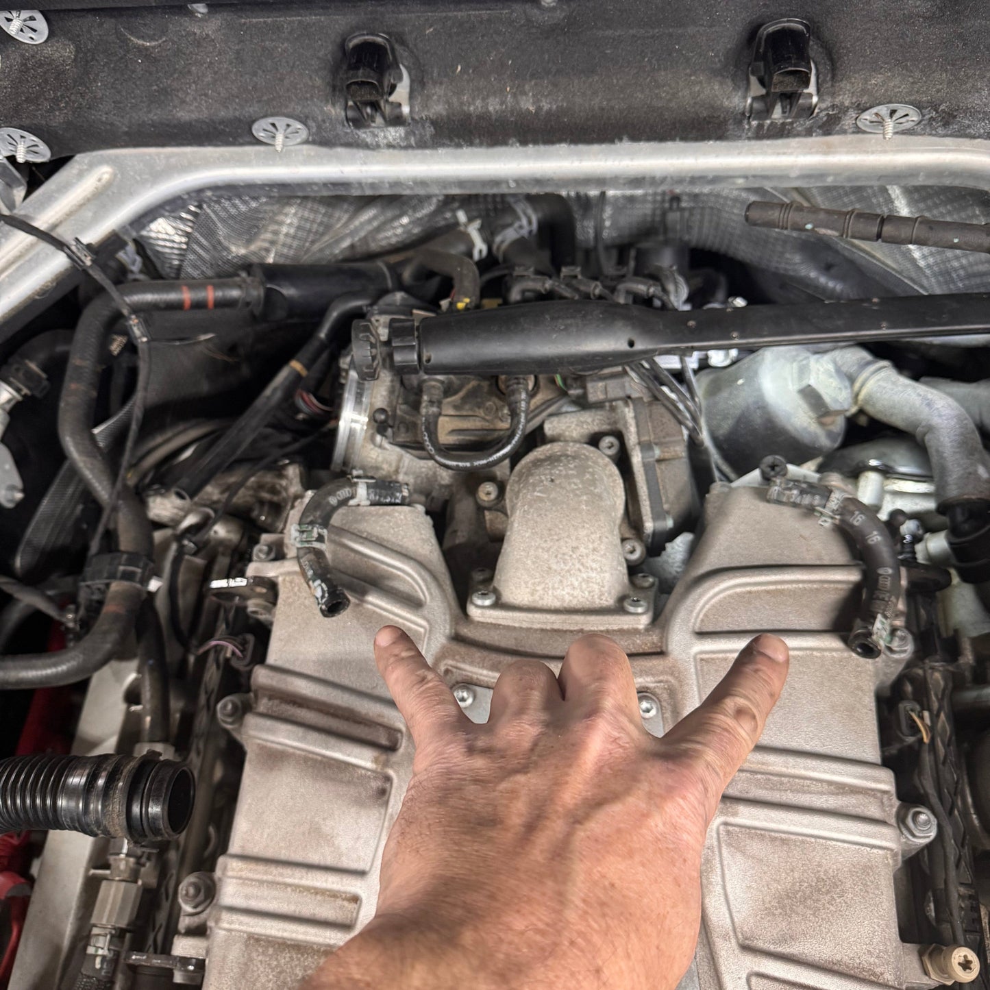 HS Tuning Jackal Motorsports Audi CREC MPI fueling upgrade kit installed on a vehicle engine bay