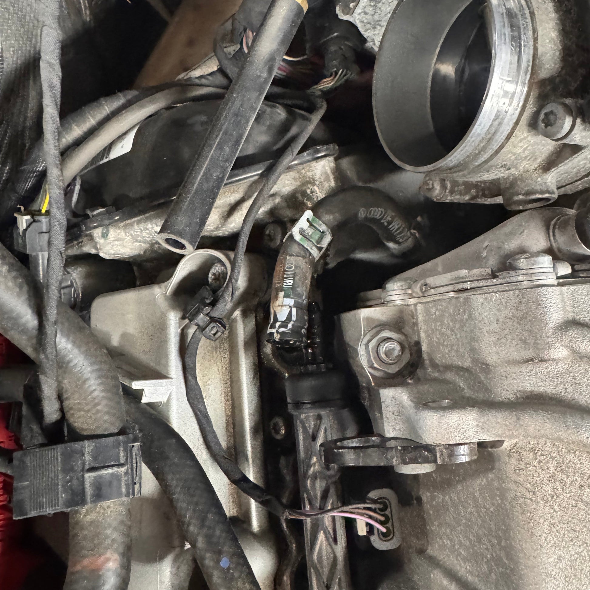 HS Tuning Jackal Motorsports Audi CREC MPI fueling upgrade kit installed in an engine bay with durable fuel lines.