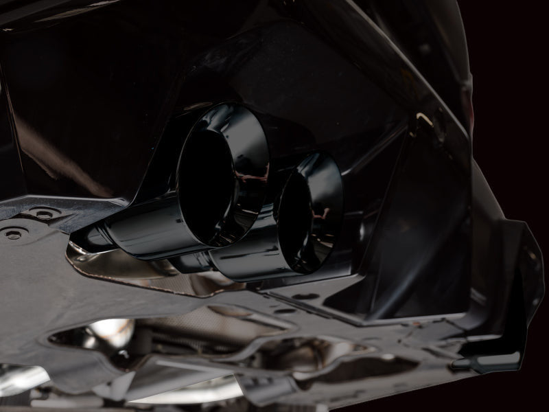 HS Tuning AWE Tuning BMW M5 Track Edition exhaust featuring dual diamond black exhaust tips under the rear bumper