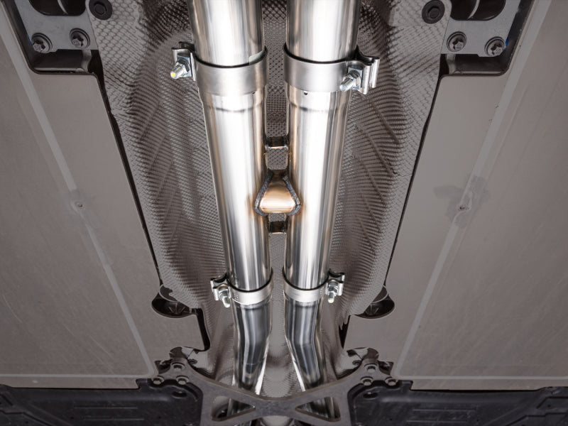 HS Tuning AWE Tuning Track Edition cat-back exhaust system featuring 3-inch stainless steel piping for BMW M5