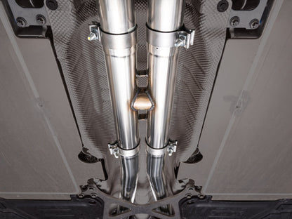 HS Tuning AWE Tuning Track Edition cat-back exhaust system featuring 3-inch stainless steel piping for BMW M5