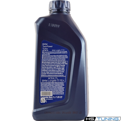 HS Tuning Genuine BMW 0W-20 TwinPower Turbo full-synthetic engine oil bottle for gasoline engines