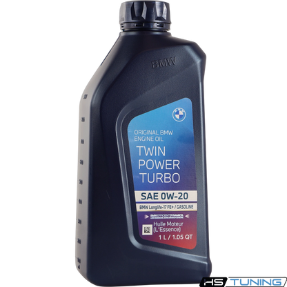HS Tuning Genuine BMW 0W-20 TwinPower Turbo full-synthetic engine oil bottle for gasoline engines