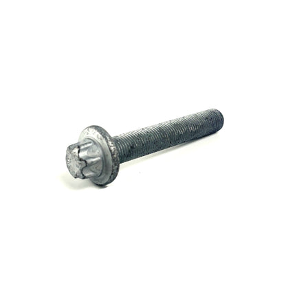 Genuine BMW lower control arm bolt for suspension repair, featuring a durable metallic finish and hex head design. Genuine BMW | Strut Mount Bolt | 07-11-9-906-100