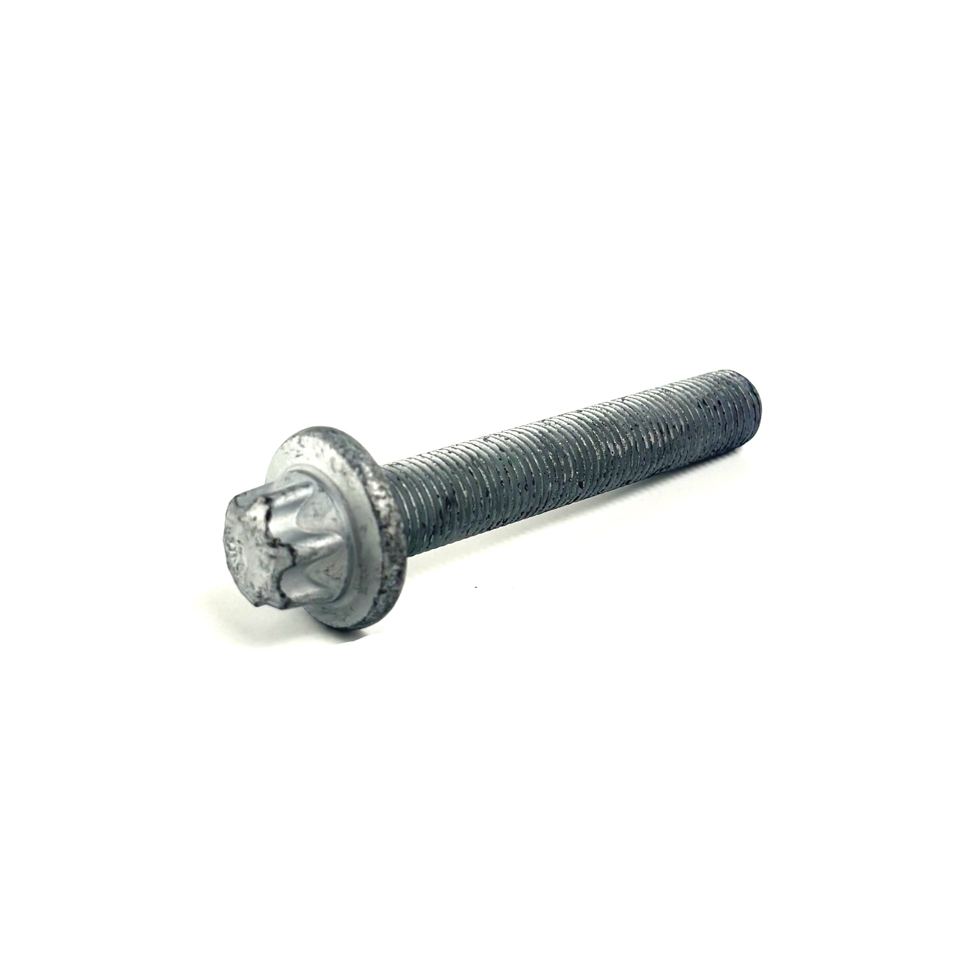 HS Tuning genuine BMW lower control arm bolt with a flanged hex head, designed for precise suspension fitment. Genuine BMW | Strut Mount Bolt | 07-11-9-906-100