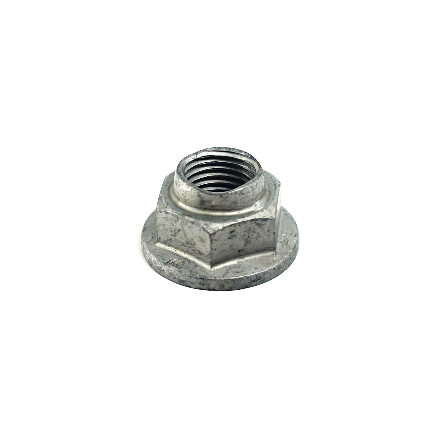 Genuine BMW lower control arm nut from HS Tuning, a silver metal replacement fastener for suspension service. Genuine BMW | Strut Mount Bolt | 07-11-9-906-100