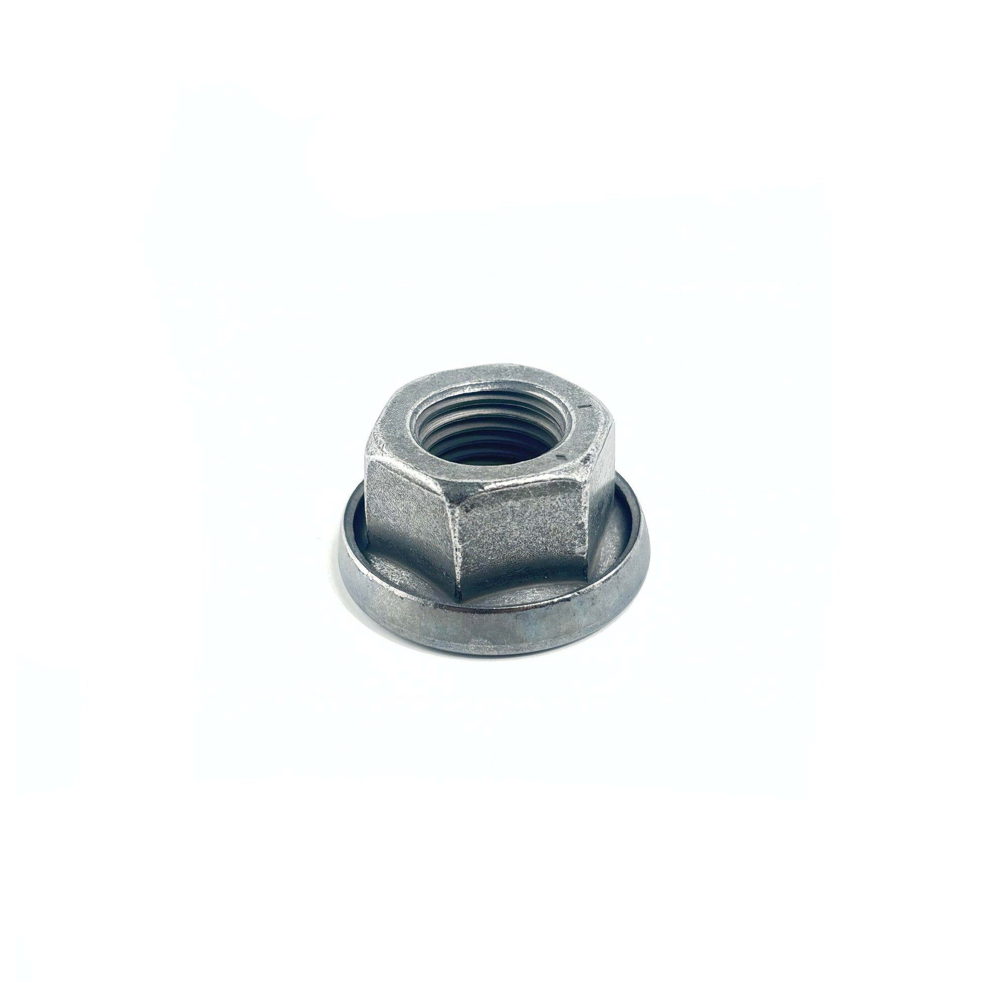 HS Tuning Genuine BMW strut mount locking nut for front suspension, featuring a durable steel hex design. Genuine BMW | Strut Mount Bolt | 07-11-9-906-100