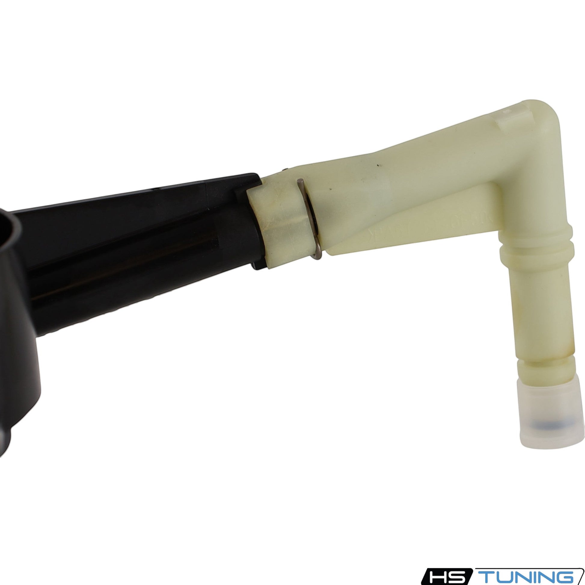 HS Tuning genuine VW Audi clutch release bearing and slave cylinder assembly with black and translucent plastic parts.