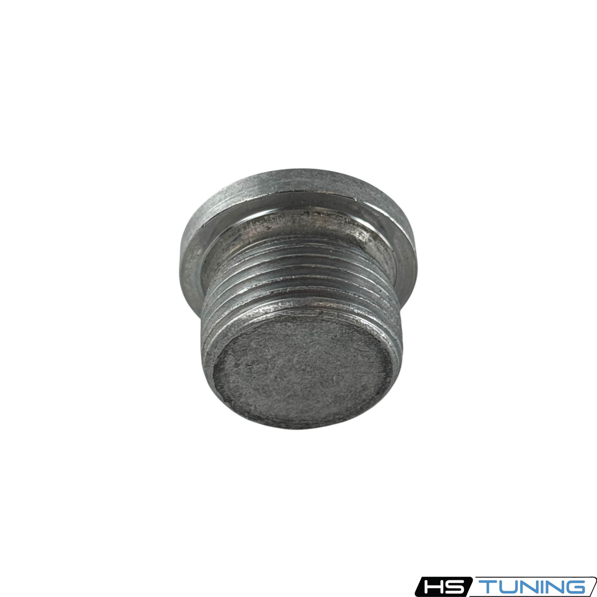 HS Tuning replacement hex head oil drain plug made of durable corrosion-resistant metal for automotive fluid systems.