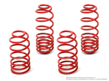 HS Tuning NEUSPEED red sport lowering springs kit for Volkswagen Jetta Mk4, designed for improved handling.