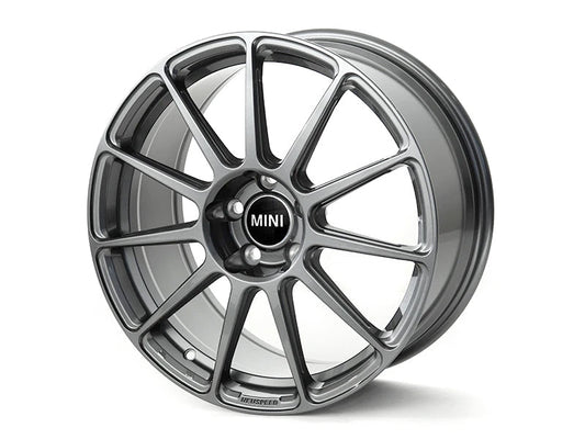 HS Tuning NM Eng. RSe11R lightweight alloy wheel in gunmetal grey with a multi-spoke design for MINI vehicles.
