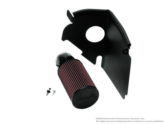 HS Tuning P-FLO heat shield upgrade kit with black composite shield, red air filter, and mounting hardware