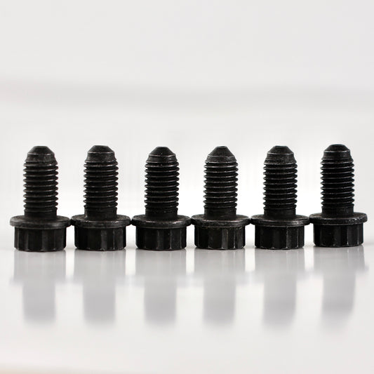 HS Tuning genuine Volkswagen and Audi pressure plate bolts in black finish, set of six automotive fasteners.