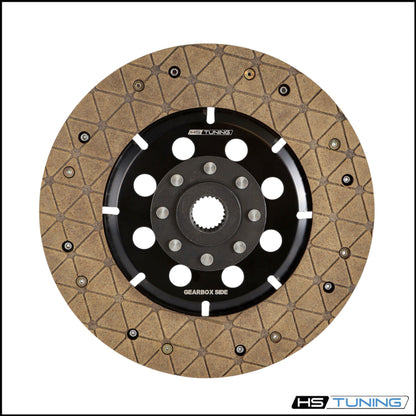 HS Tuning RSR Hybrid clutch disc with tan friction material and black center hub for VW and Audi performance upgrades