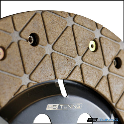 HS Tuning RSR Hybrid clutch disc with textured friction material and black metal center hub