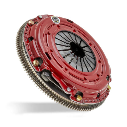HS Tuning South Bend Clutch kit with a red pressure plate and flywheel for Volkswagen Golf and Jetta performance.
