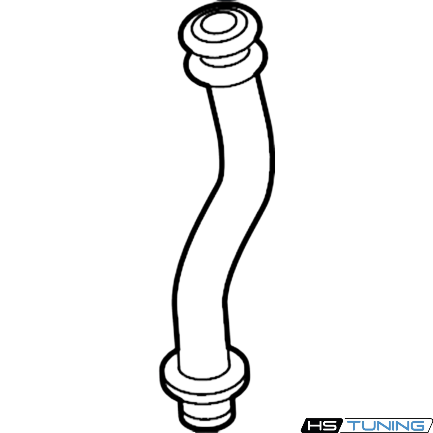 Genuine Volkswagen Audi turbocharger oil return line for 3.0L V6 engines, part 06M-145-736-F from HS Tuning.