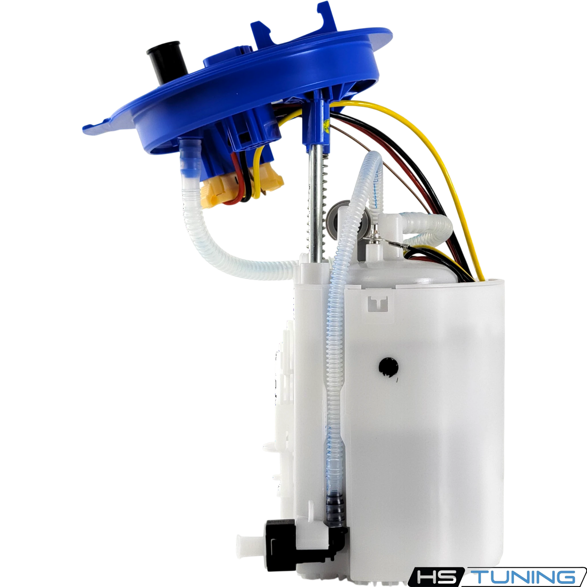 HS Tuning genuine VW Audi fuel pump assembly with blue top and white housing for reliable engine performance