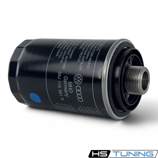 HS Tuning genuine VW Audi oil filter 06J-115-403-Q in black with metal threaded fitting