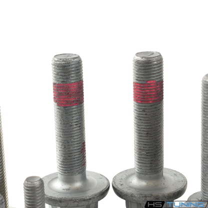 HS Tuning Genuine VW/Audi transmission hardware kit featuring steel bolts with red thread-locking compound