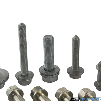 HS Tuning Genuine VW/Audi transmission hardware kit featuring various factory-original torque-to-yield bolts