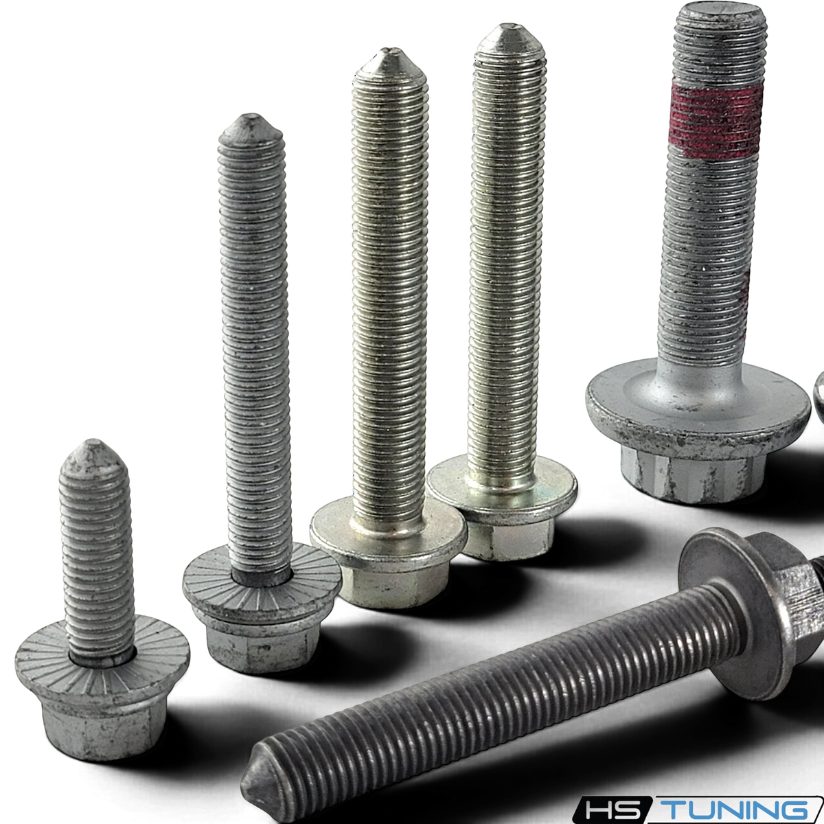 HS Tuning Genuine VW Audi transmission hardware kit featuring assorted steel bolts with factory thread-locking compound