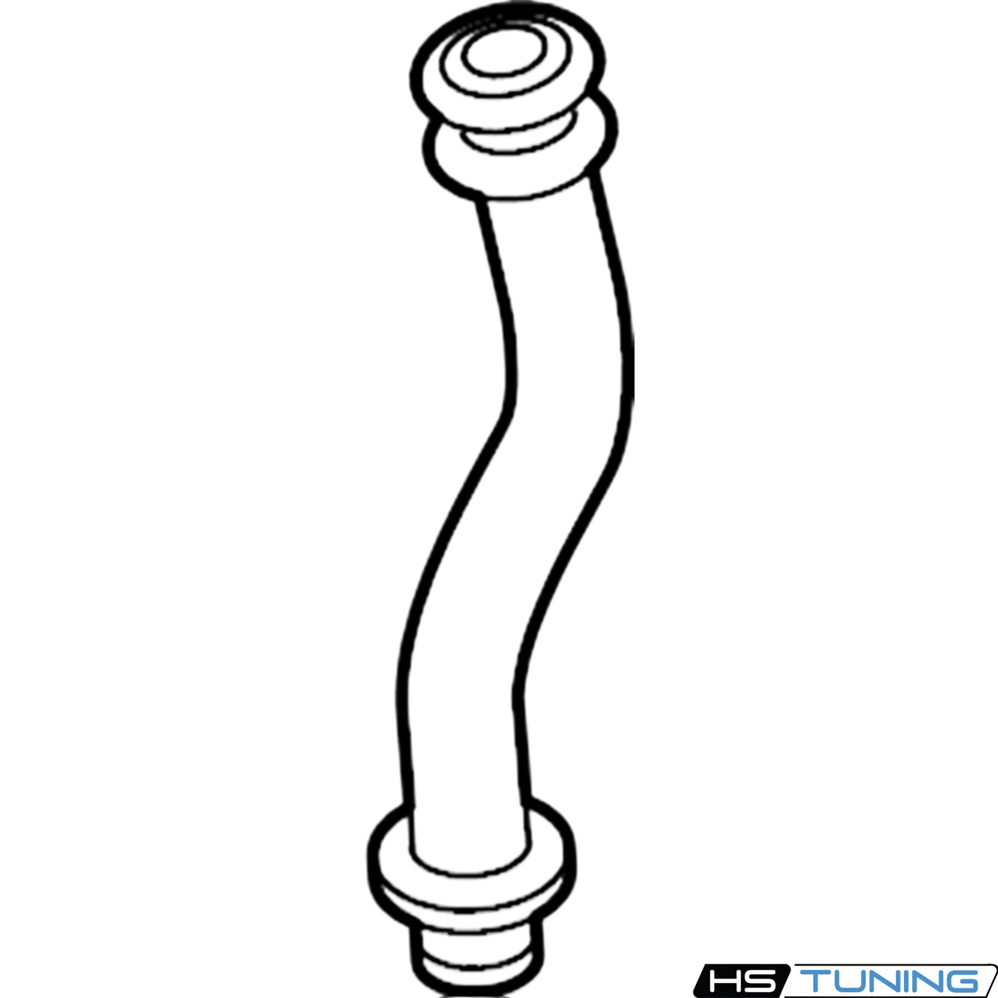 HS Tuning Genuine VW Audi turbocharger oil return line for 3.0L V6 engines, OEM replacement part 06M-145-736-F.