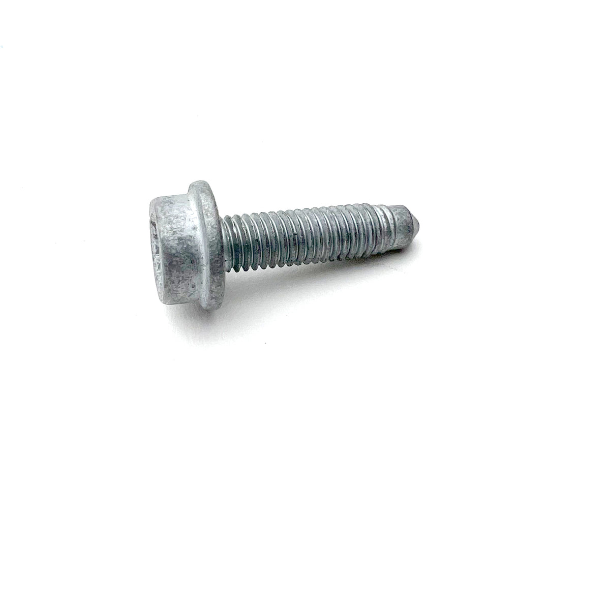 Genuine VW/Audi N-107-658-01 collared bolt side view showing cylindrical head, collar and threaded shank