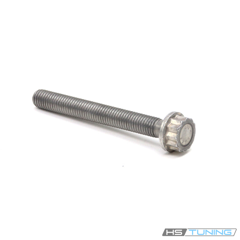 N-911-297-01 Genuine VW/Audi Transmission Case Bolt, external twelve-point flange head and long threaded shank, original product photo