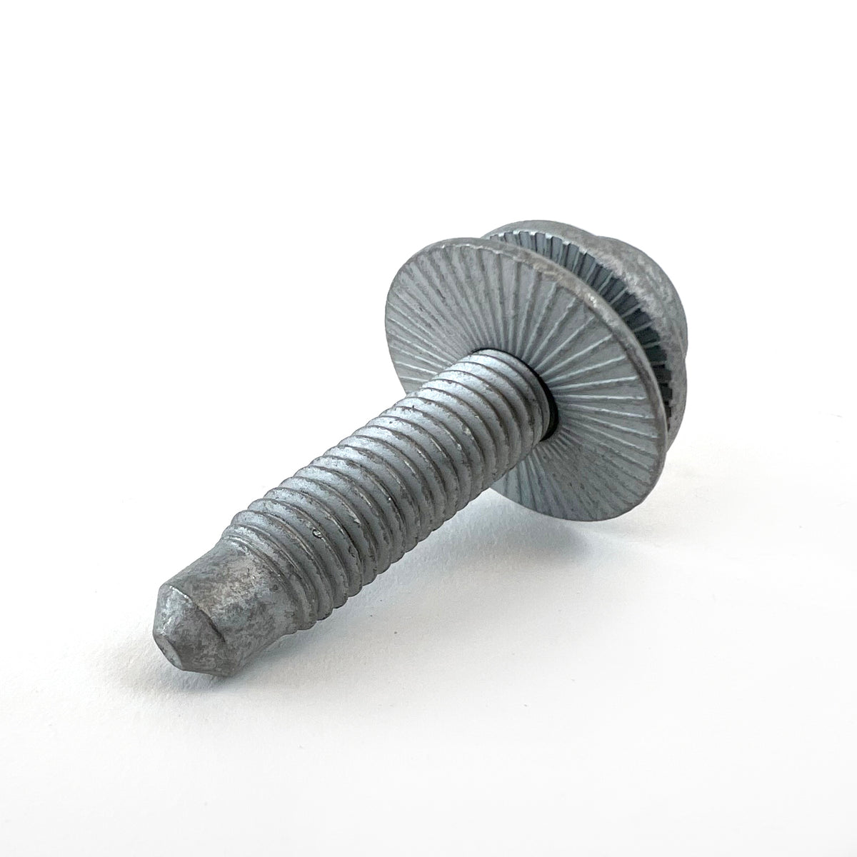 N-911-451-01 Genuine VW/Audi transmission crossmember socket head bolt, threaded end and underside seating view, original product photo