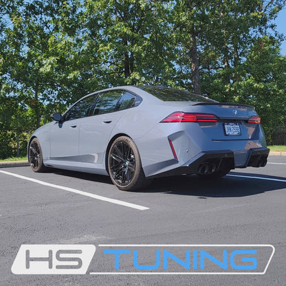 HS Tuning AWE Tuning Track Edition cat-back exhaust for BMW M5 with polished chrome silver quad tips