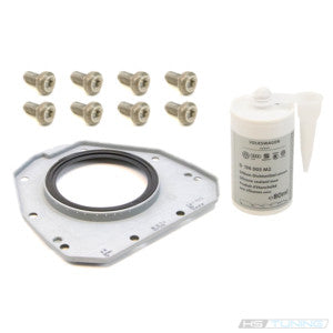 HS Tuning clutch installation hardware kit including bolts, rear main seal, and OEM sealant for VW and Audi vehicles